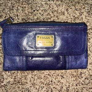 Fossil Purple Leather Wallet